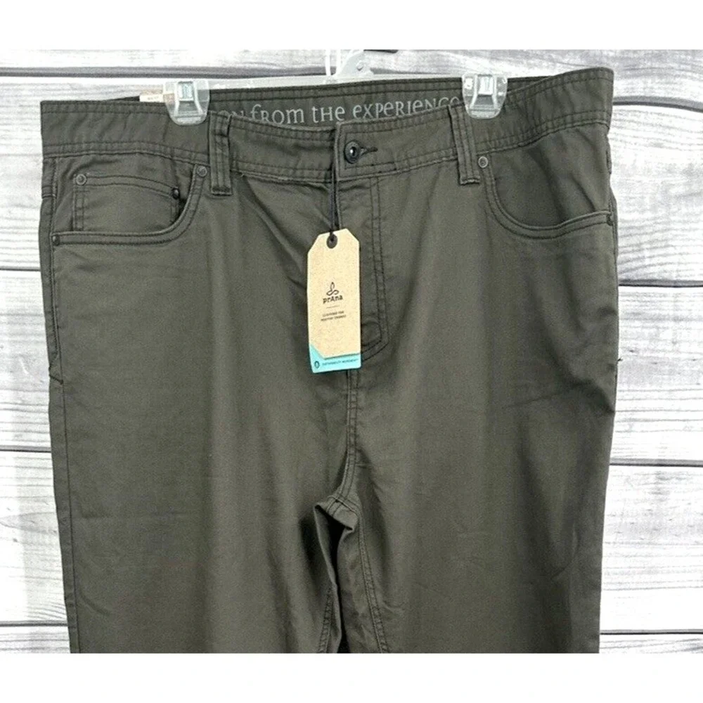PRANA BRIDGER JEAN SLIM FIT STRAIGHT‎ LEG PANTS Men's Size 40 X 28 BLACK OLIVE
